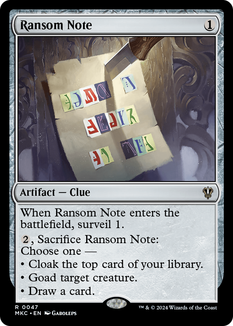 Ransom Note - Magic: The Gathering - MoxLand