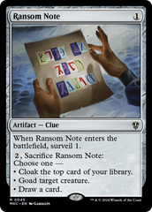 Ransom Note - Magic: The Gathering - MoxLand