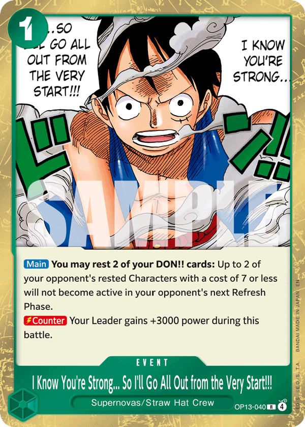 I Know You're Strong... So I'll Go All Out from the Very Start!!! - ONE PIECE CARD GAME - MoxLand
