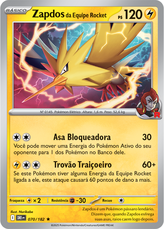 Zapdos da Equipe Rocket - Pokémon TCG - MoxLand