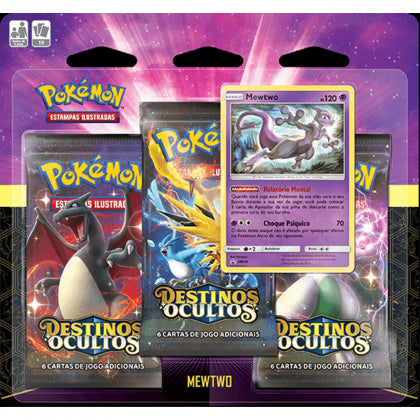 Blister Triplo - Destinos Ocultos Mewtwo - Pokémon TCG - MoxLand
