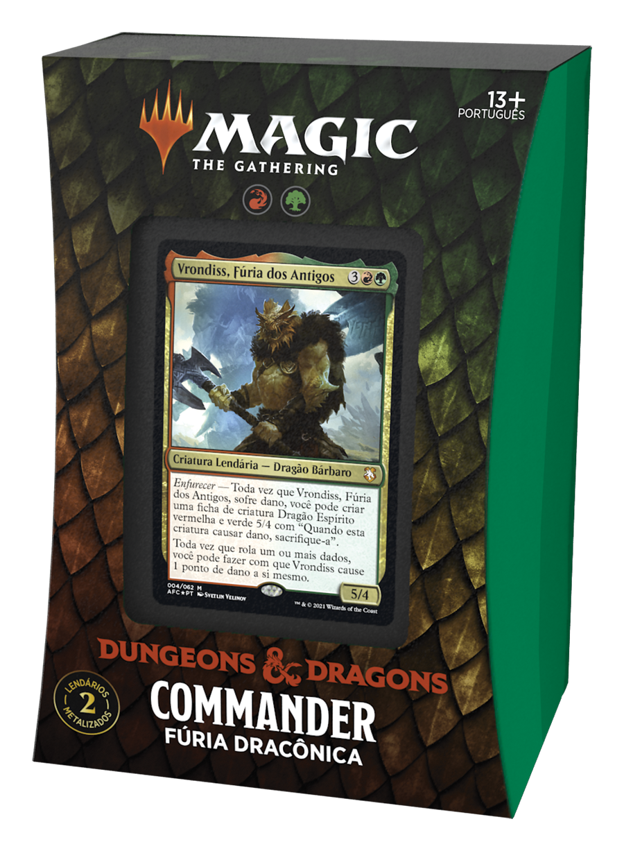 Deck Commander Dungeons & Dragons: Adventures in the Forgotten Realms - Fúria Dracônica - Magic: The Gathering - MoxLand