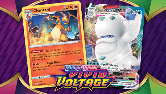 Charizard e o novo Pokémon VMAX: Espada e Escudo - Voltagem Vívida - MoxLand