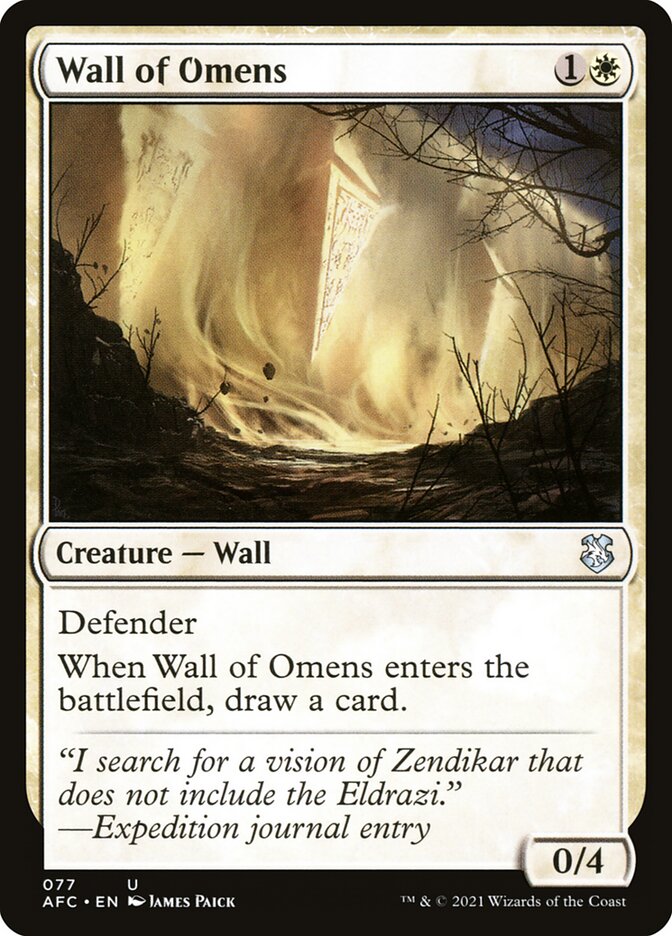 Barreira de Agouros / Wall of Omens - Magic: The Gathering - MoxLand
