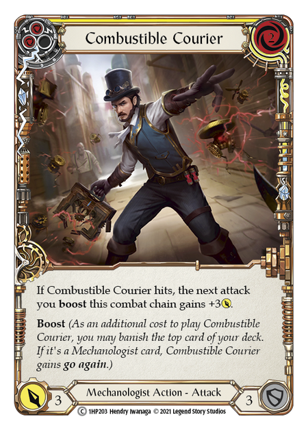 Combustible Courier (Yellow) - Flesh and Blood TCG - MoxLand