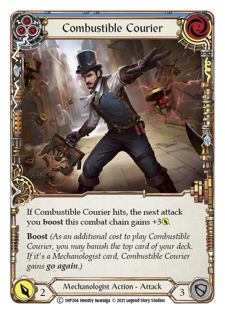 Combustible Courier (Blue) - Flesh and Blood TCG - MoxLand