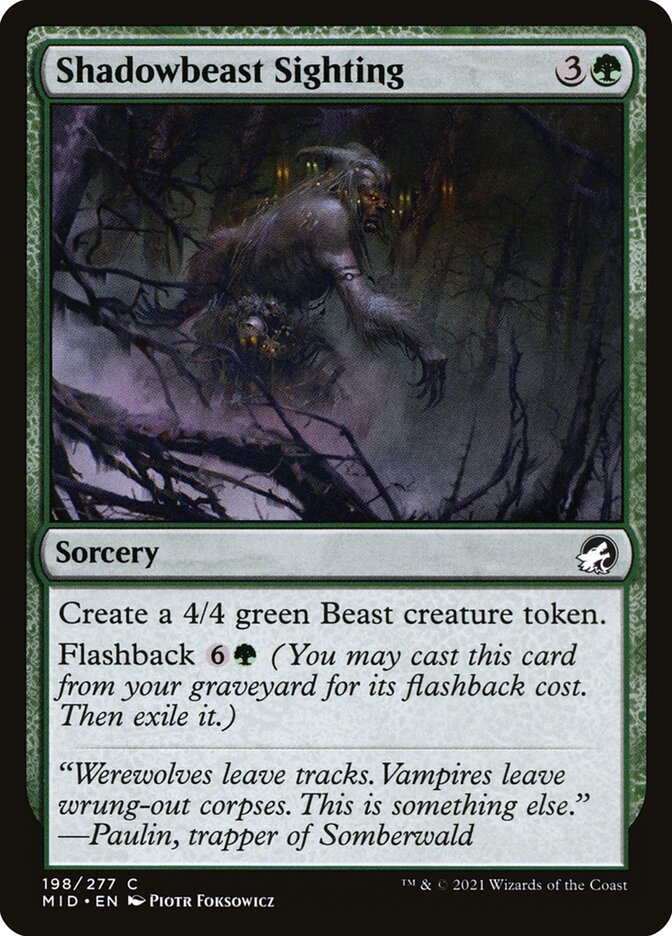 Avistamento da Fera Sombria / Shadowbeast Sighting - Magic: The Gathering - MoxLand