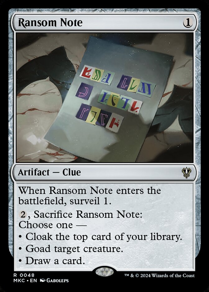 Ransom Note - Magic: The Gathering - MoxLand