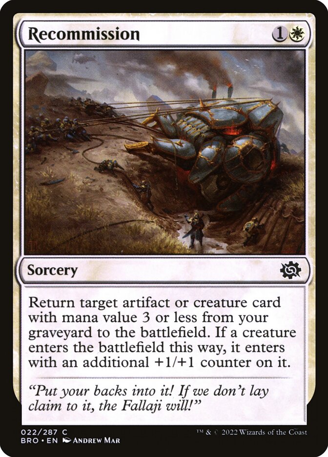 Reentrar em Serviço / Recommission - Magic: The Gathering - MoxLand