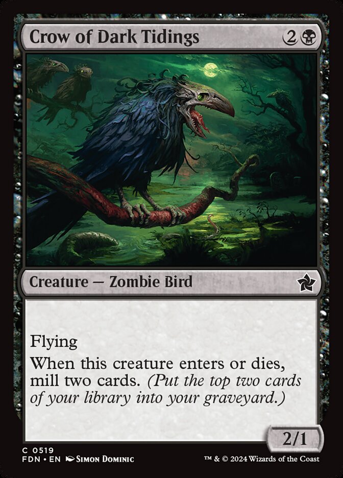 Corvo das Notícias Sombrias / Crow of Dark Tidings - Magic: The Gathering - MoxLand