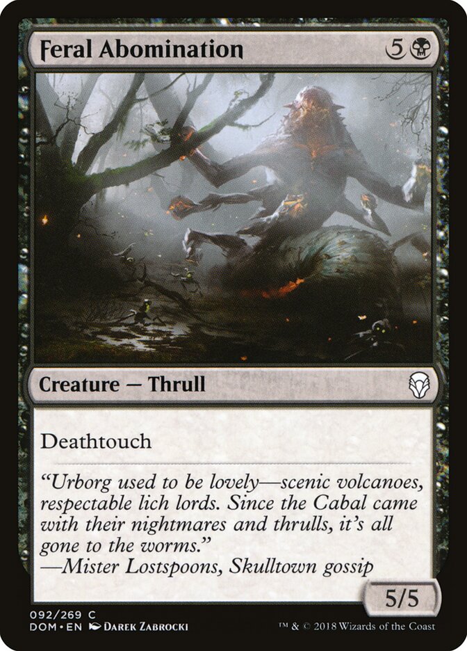 Abominação Selvagem / Feral Abomination - Magic: The Gathering - MoxLand