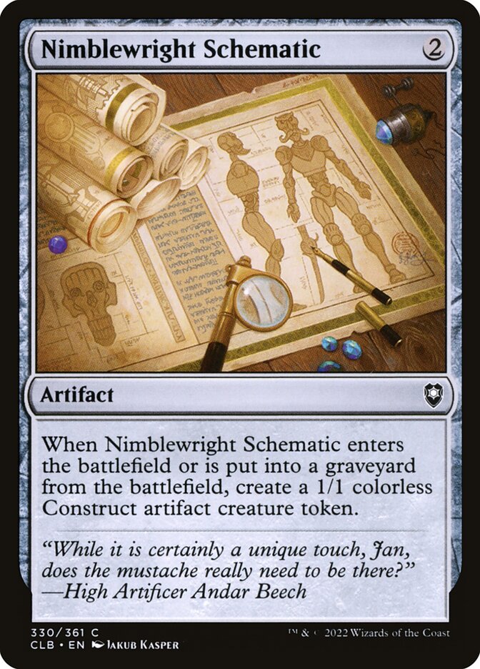 Diagrama de Autômato Leve / Nimblewright Schematic - Magic: The Gathering - MoxLand