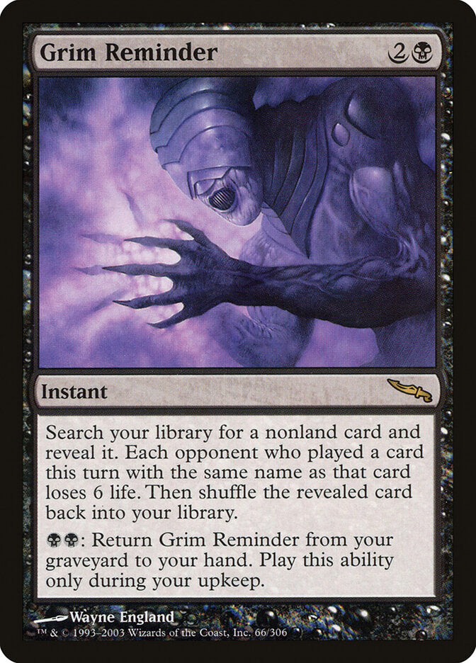 Lembrete Sinistro / Grim Reminder - Magic: The Gathering - MoxLand