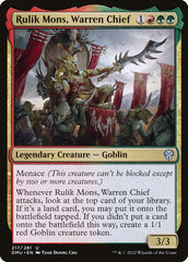 Rulik Mons, Chefona do Viveiro / Rulik Mons, Warren Chief - Magic: The Gathering - MoxLand