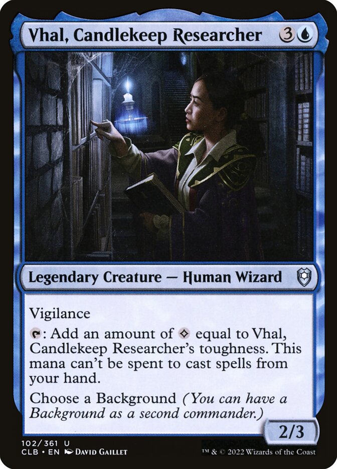 Vhal, Pesquisadora de Forte da Vela / Vhal, Candlekeep Researcher - Magic: The Gathering - MoxLand