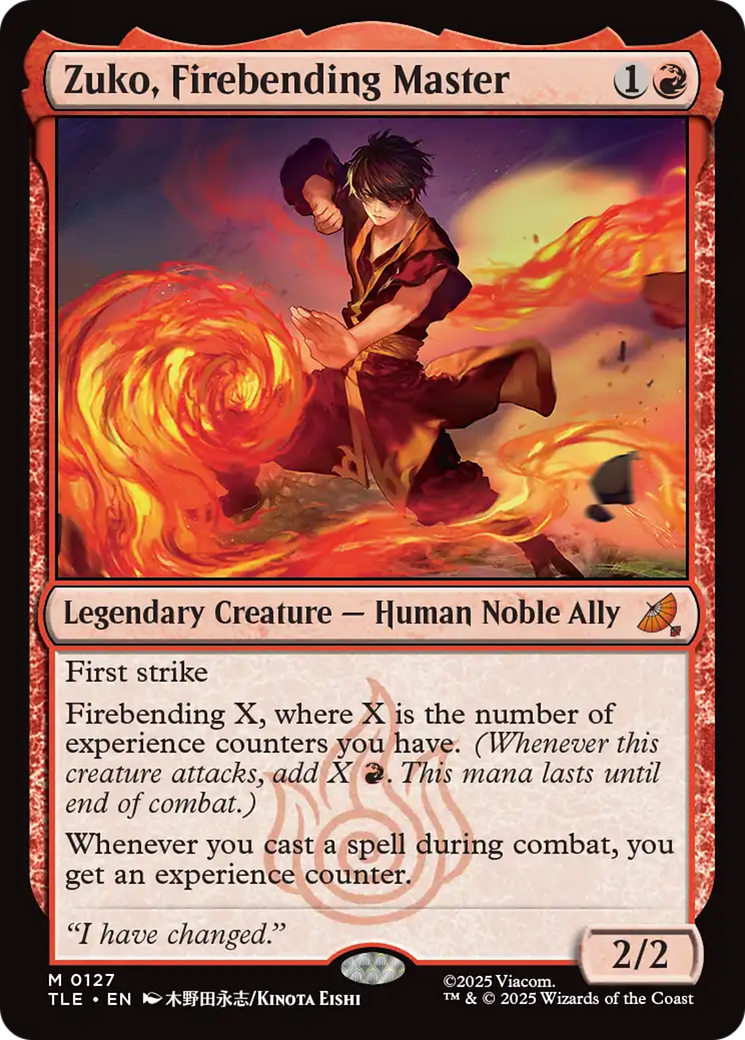Zuko, Mestre da Dobra de Fogo / Zuko, Firebending Master - Magic: The Gathering - MoxLand
