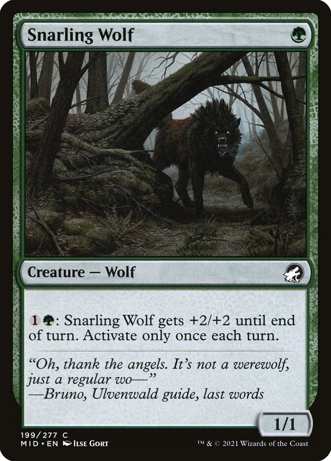 Lobo Rosnador / Snarling Wolf - Magic: The Gathering - MoxLand