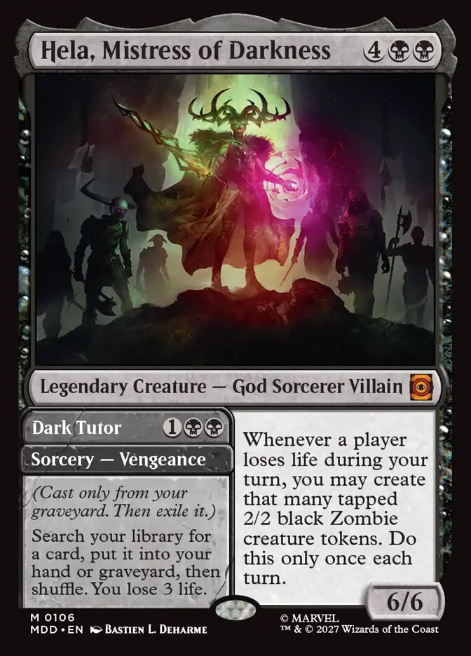 Hela, Mistress of Darkness / Dark Tutor - Magic: The Gathering - MoxLand