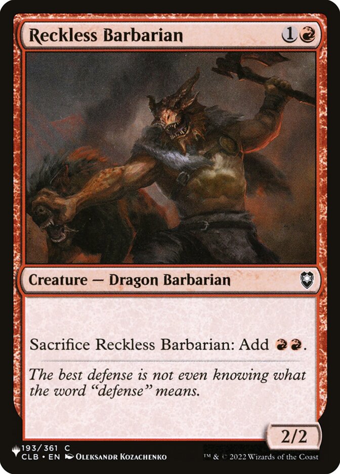 Bárbaro Imprudente / Reckless Barbarian - Magic: The Gathering - MoxLand