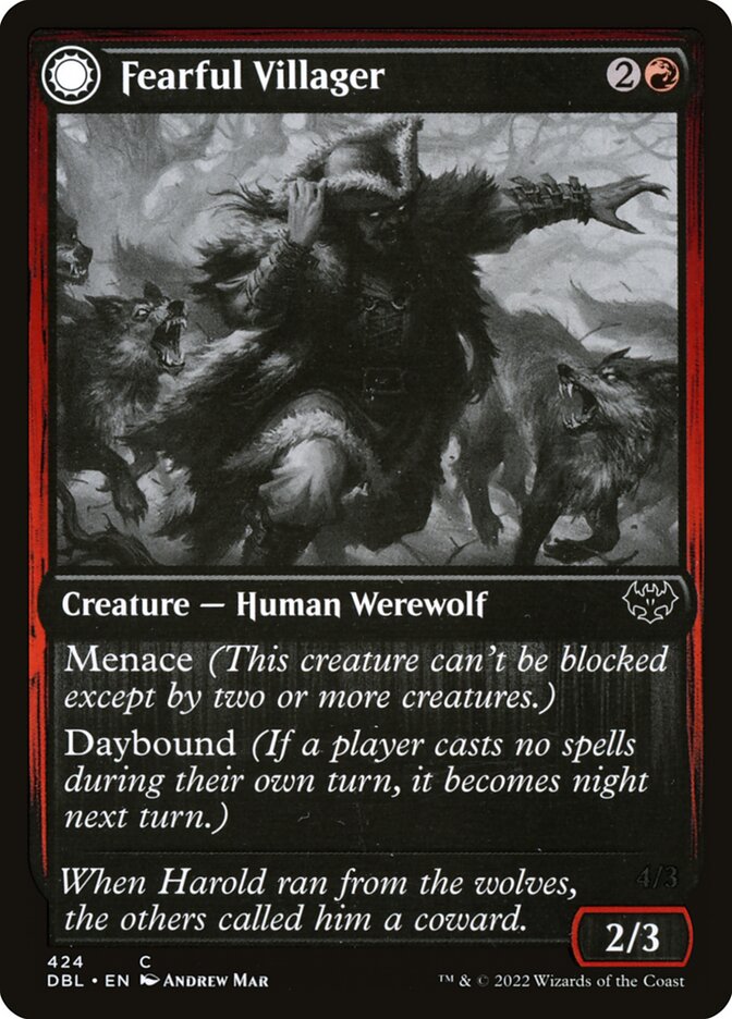 Aldeão Temeroso / Fearful Villager - Magic: The Gathering - MoxLand