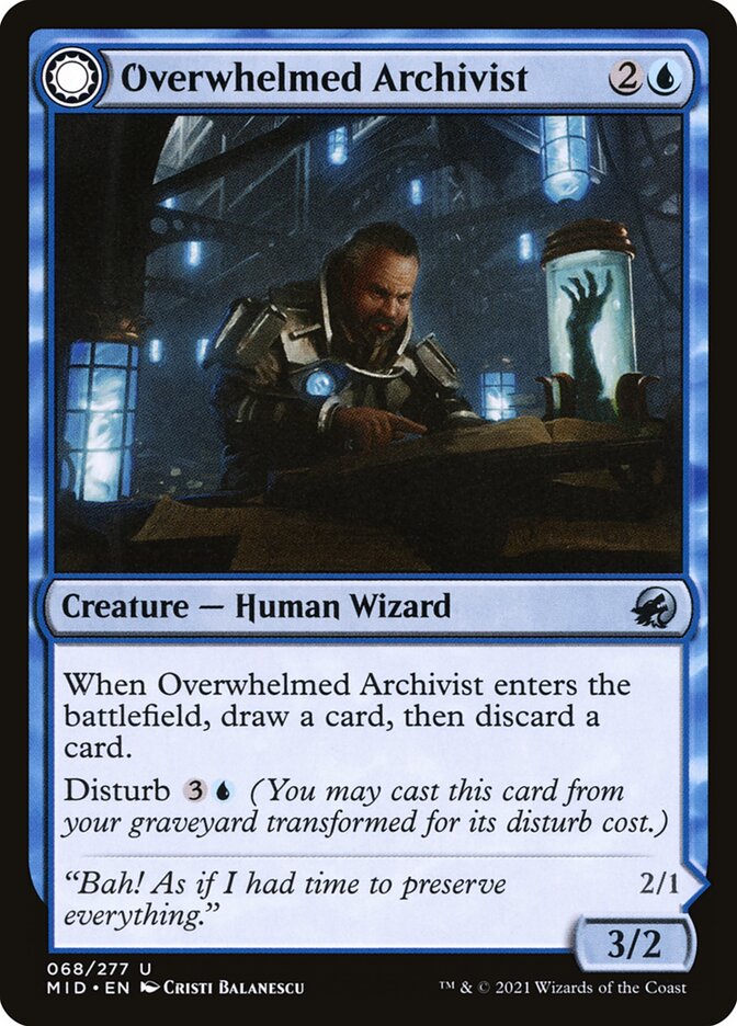 Arquivista Sobrecarregado / Overwhelmed Archivist - Magic: The Gathering - MoxLand