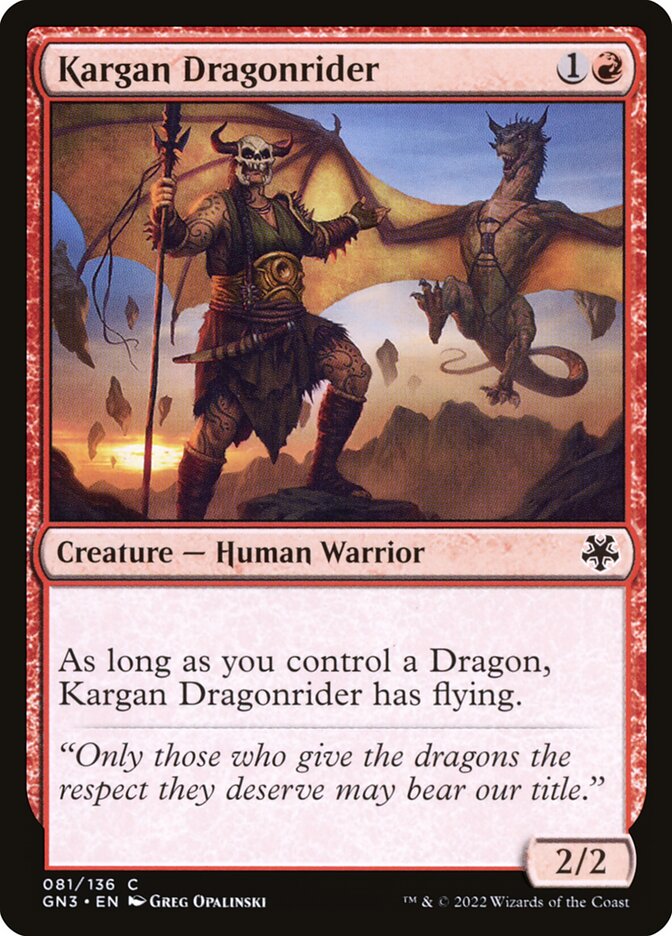 Ginete de Dragão Karganiano / Kargan Dragonrider - Magic: The Gathering - MoxLand