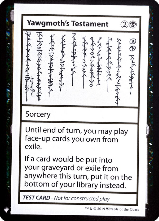 Yawgmoth's Testament - Magic: The Gathering - MoxLand