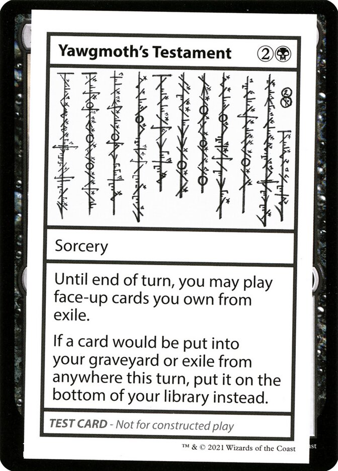 Yawgmoth's Testament - Magic: The Gathering - MoxLand
