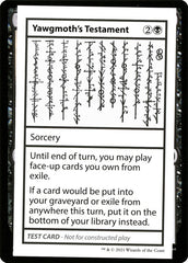 Yawgmoth's Testament - Magic: The Gathering - MoxLand