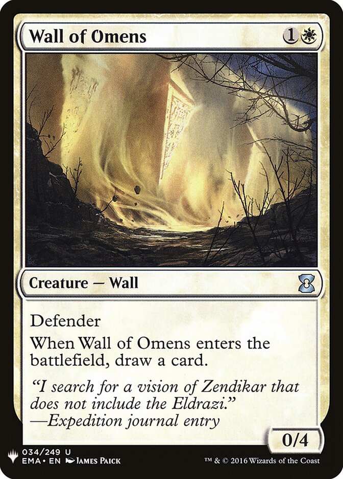 Barreira de Agouros / Wall of Omens - Magic: The Gathering - MoxLand