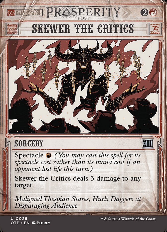 Alfinetada nos Críticos / Skewer the Critics - Magic: The Gathering - MoxLand