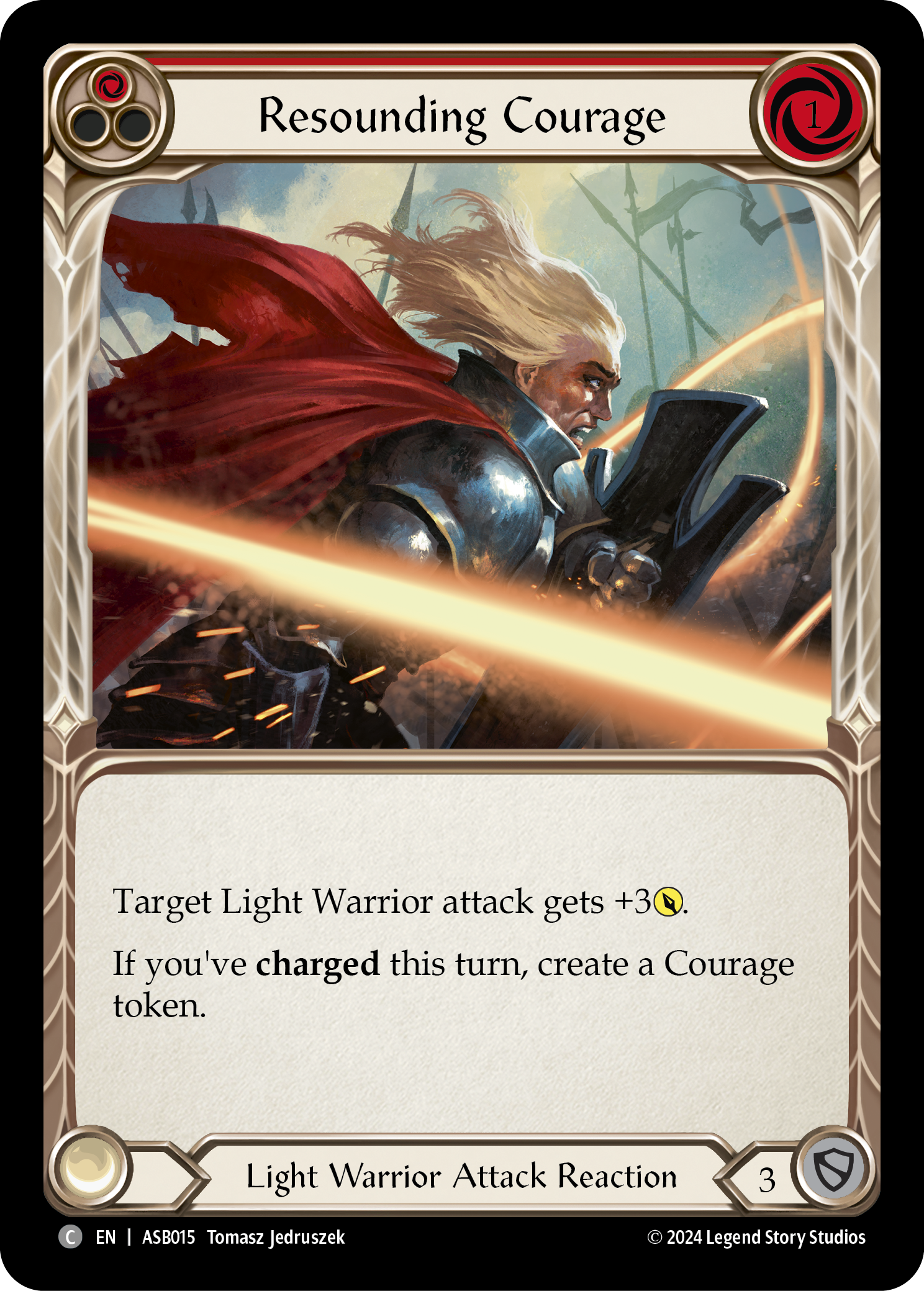 Resounding Courage (Red) - Flesh and Blood TCG - MoxLand