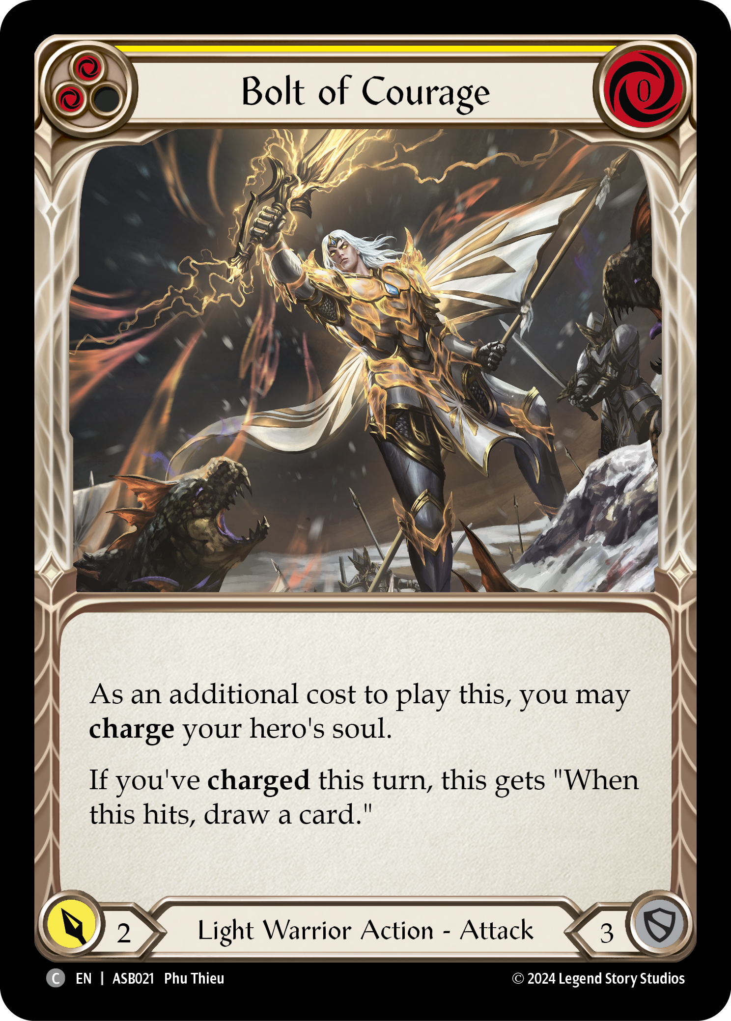 Bolt of Courage (Yellow) - Flesh and Blood TCG - MoxLand