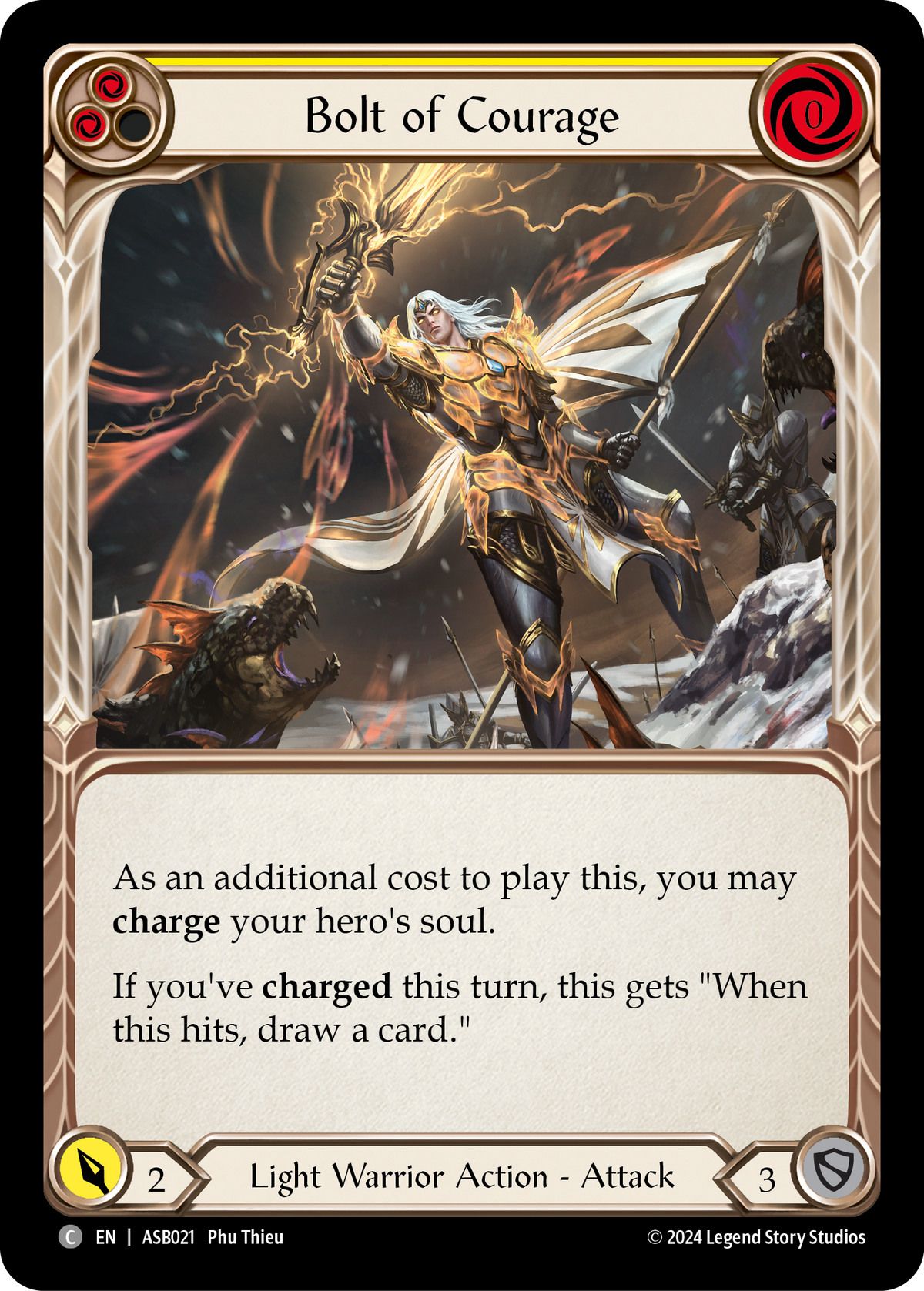 Bolt of Courage (Yellow) - Flesh and Blood TCG - MoxLand