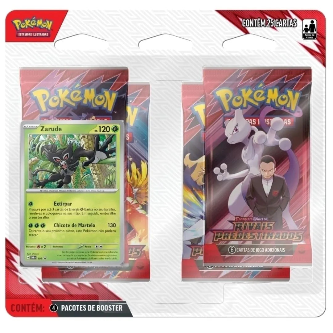 Blister Quádruplo - Escarlate e Violeta 10 Rivais Predestinados Zarude - Pokémon TCG - MoxLand