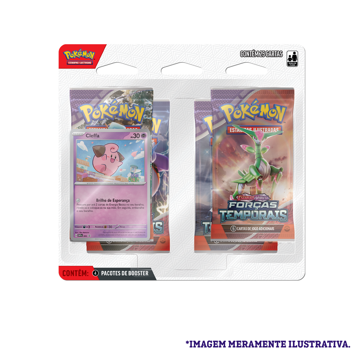 Blister Quádruplo - Escarlate e Violeta 5 Forças Temporais Cleffa - Pokémon TCG - MoxLand