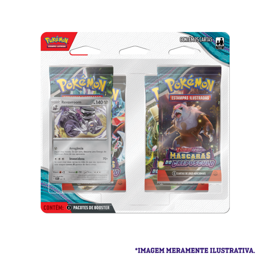 Blister Quádruplo - Escarlate e Violeta 6 Máscaras do Crepúsculo Revavroom - Pokémon TCG - MoxLand