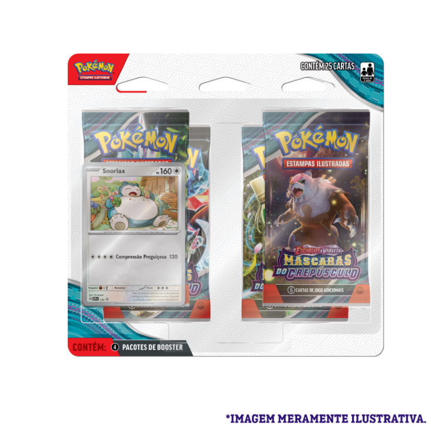 Blister Quádruplo - Escarlate e Violeta 6 Máscaras do Crepúsculo Snorlax - Pokémon TCG - MoxLand