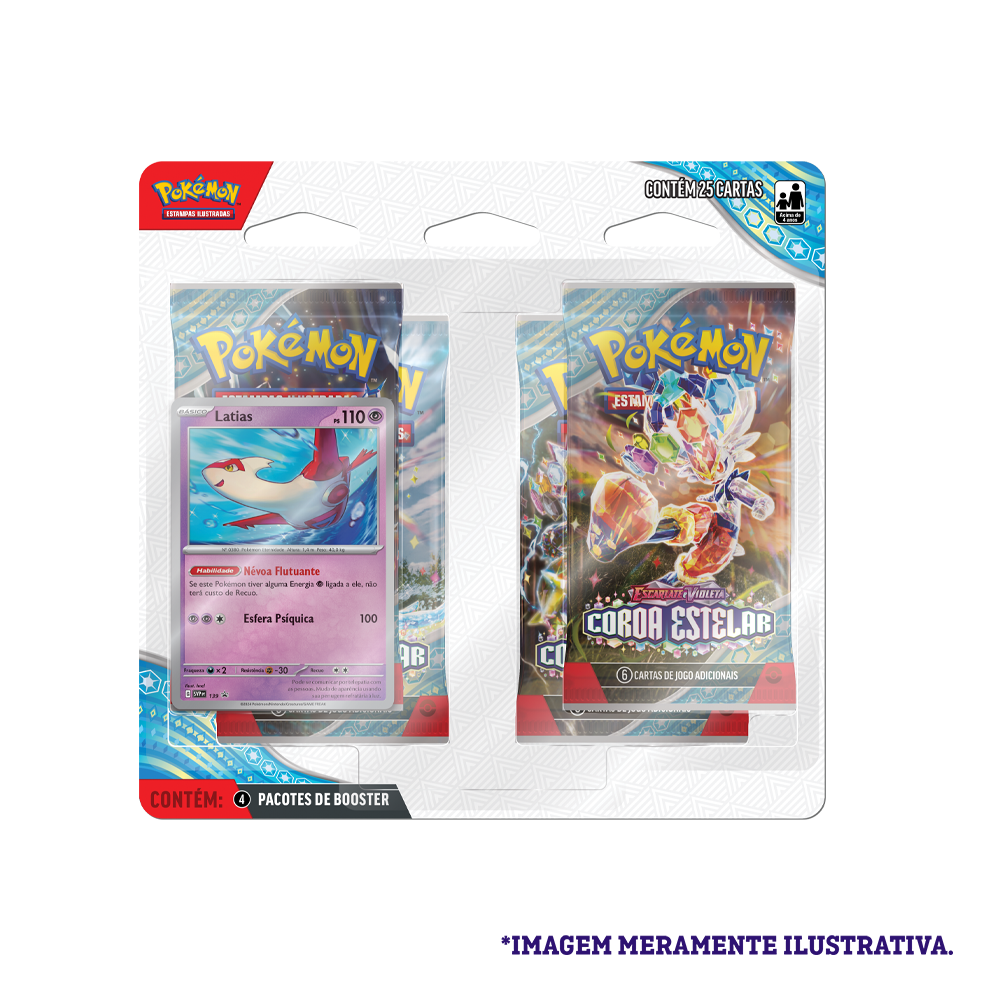 Blister Quádruplo - Escarlate e Violeta 7 Coroa Estelar Latias - Pokémon TCG - MoxLand