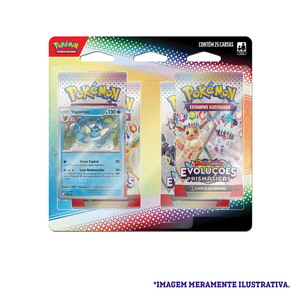 Blister Quádruplo - Escarlate e Violeta 8.5 Evoluções Prismáticas Vaporeon - Pokémon TCG - MoxLand