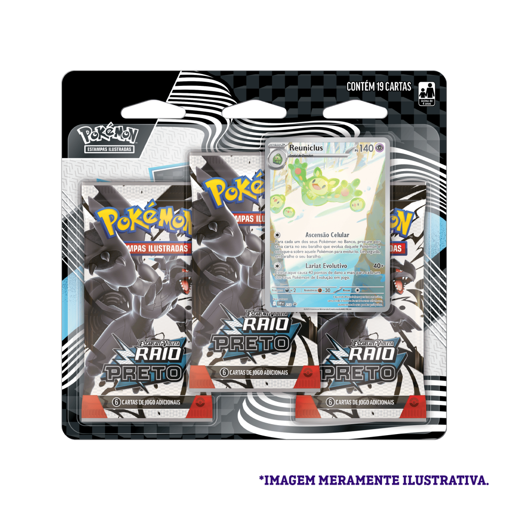 Blister Triplo - Escarlate e Violeta 10.5 Raio Preto Reuniclus - Pokémon TCG - MoxLand