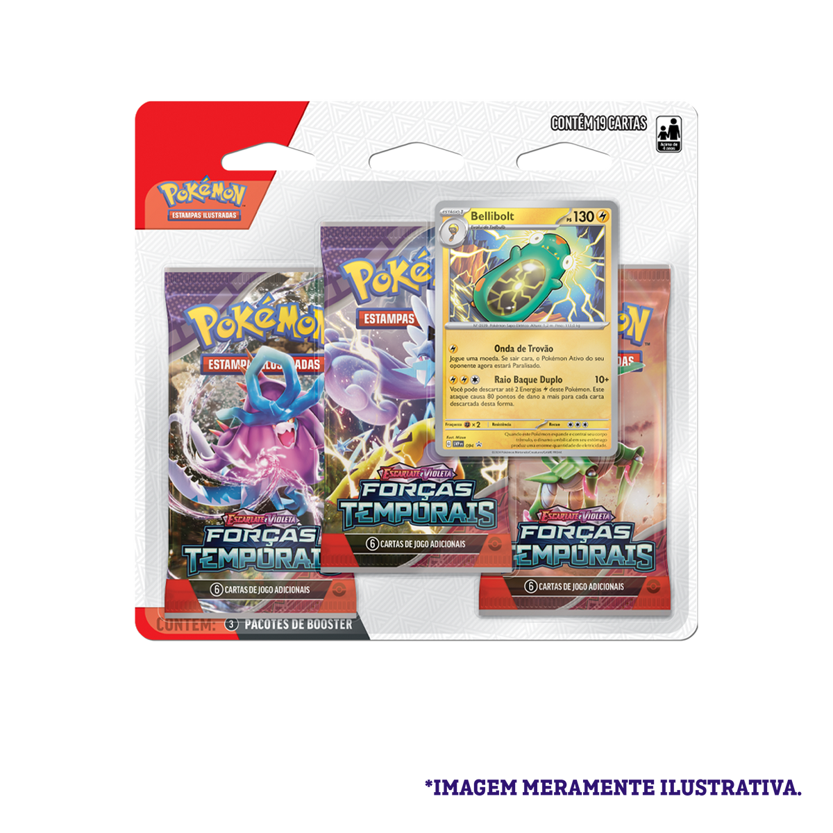 Blister Triplo - Escarlate e Violeta 5 Forças Temporais Bellibolt - Pokémon TCG - MoxLand