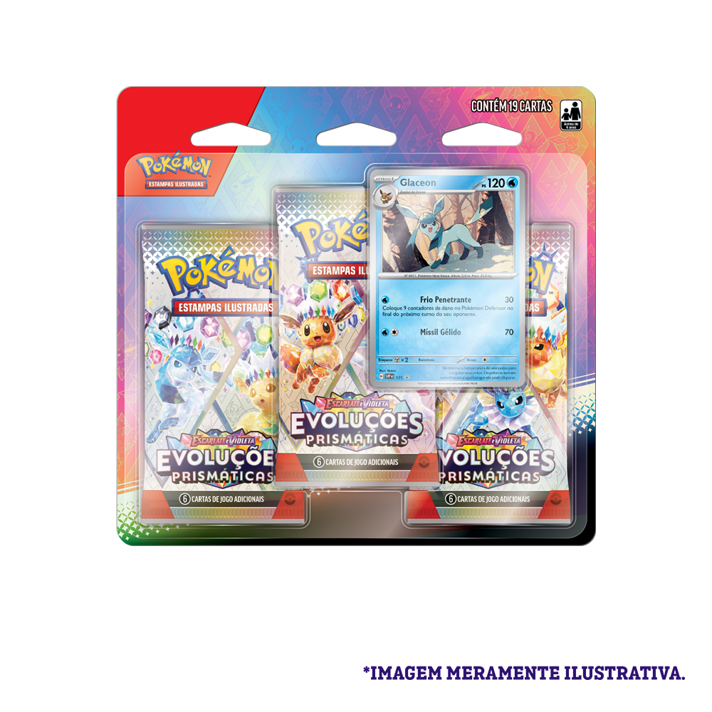 Blister Triplo - Escarlate e Violeta 8.5 Evoluções Prismáticas Glaceon - Pokémon TCG - MoxLand