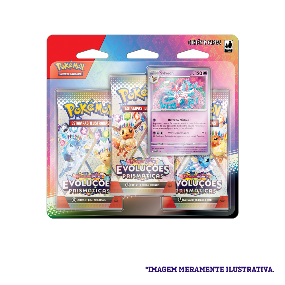 Blister Triplo - Escarlate e Violeta 8.5 Evoluções Prismáticas Sylveon - Pokémon TCG - MoxLand