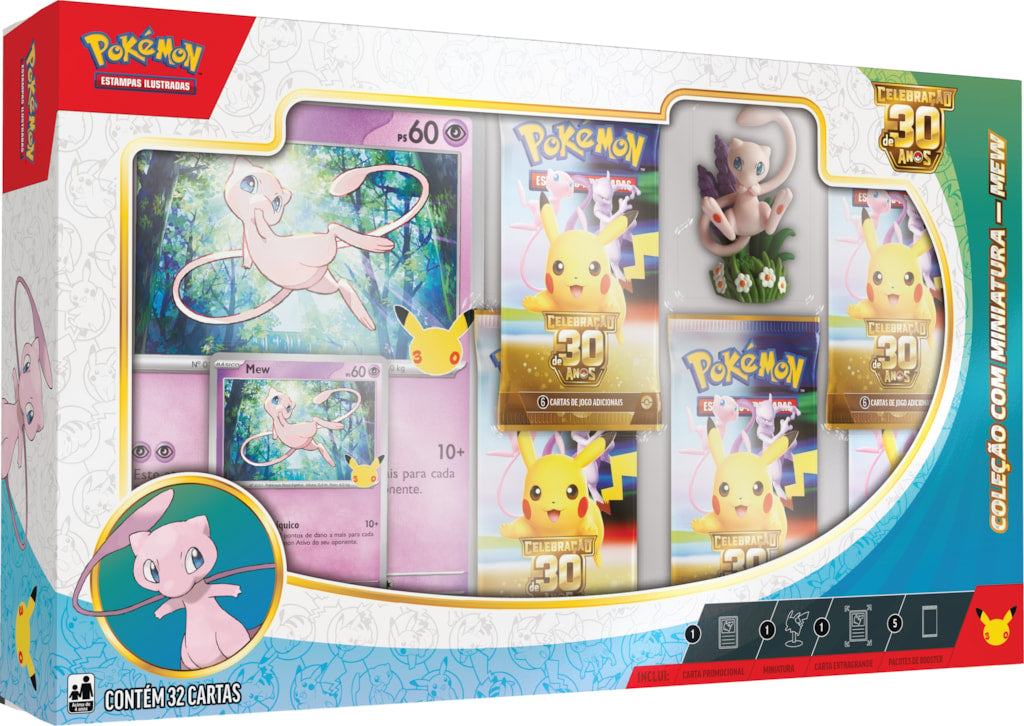 Box - Coleção com Miniatura de Celebração de 30 Anos Mew - Pokémon TCG - MoxLand