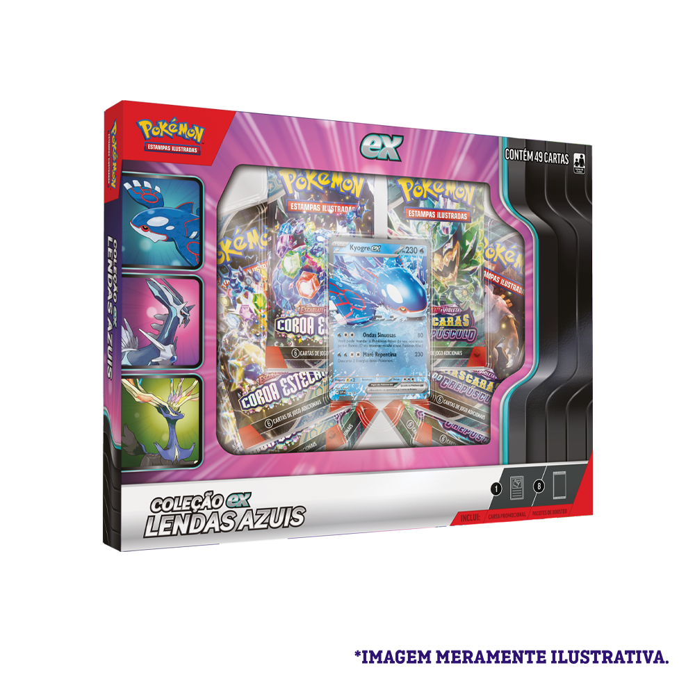 Box - Coleção ex Lendas Azuis Kyogre ex - Pokémon TCG - MoxLand