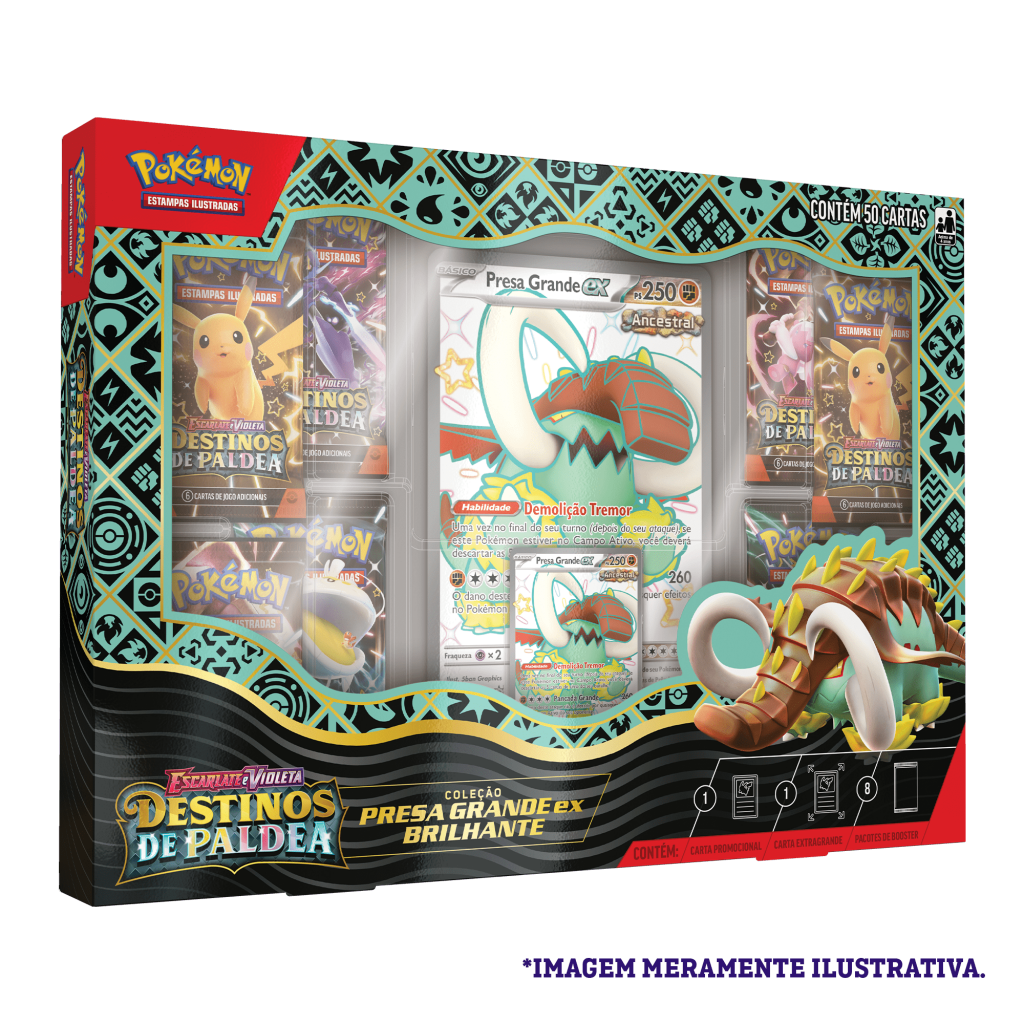 Box - Escarlate e Violeta - Destinos de Paldea Presa Grande ex Brilhante - Pokémon TCG - MoxLand