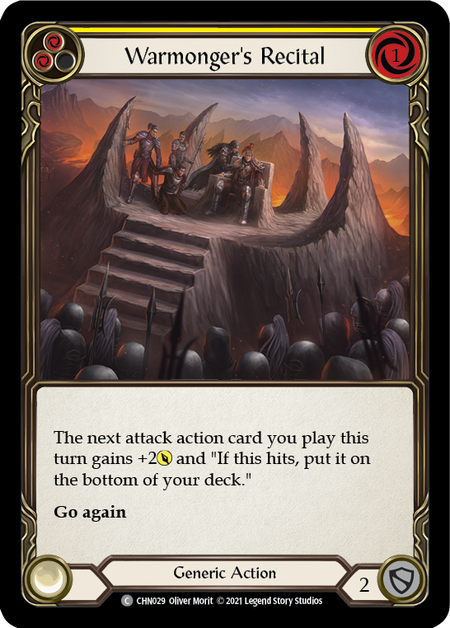Warmonger's Recital (Yellow) - Flesh and Blood TCG - MoxLand