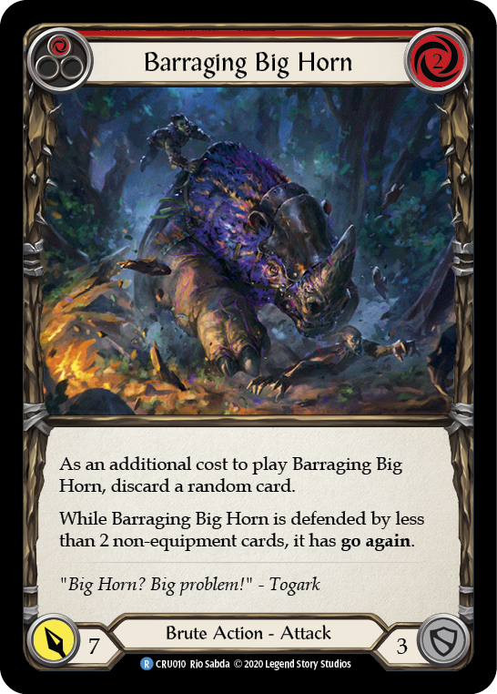Barraging Big Horn (Red) - Flesh and Blood TCG - MoxLand
