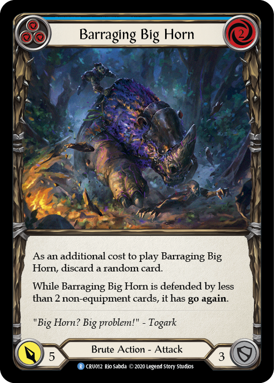 Barraging Big Horn (Blue) - Flesh and Blood TCG - MoxLand